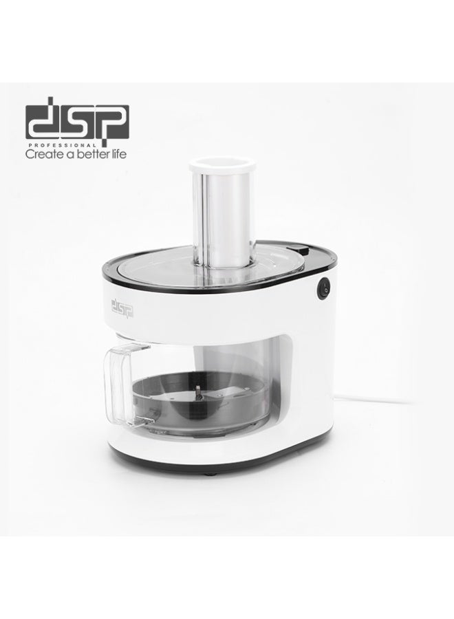 دي اس بي جهاز تحضير السلطة ومحضر الطعام DSP 5 في 1 - سعة 1500 مل، شفرات من الفولاذ المقاوم للصدأ، قطاعة حلزونية ومفرمة، 1200 دورة في الدقيقة، تصميم سهل التنظيف - Image 4